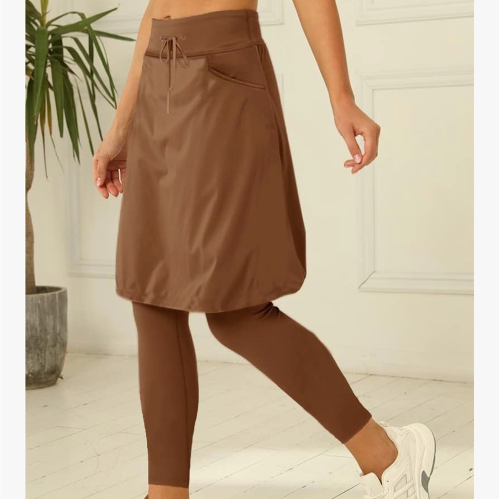 Brown Skirt with Attached Leggings
